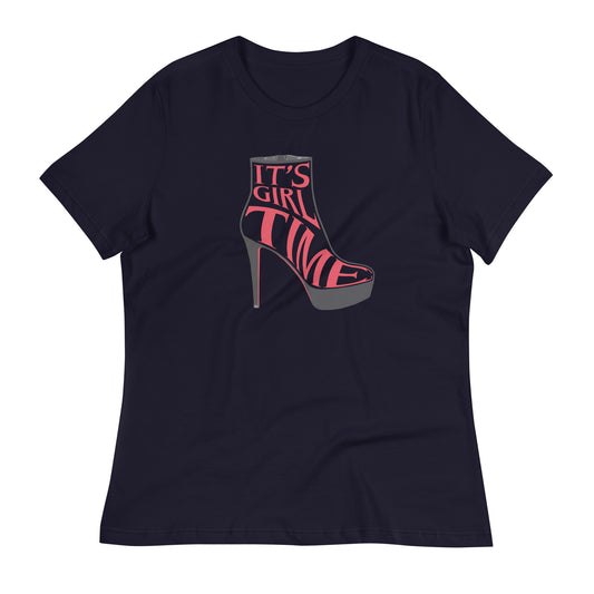 Women's Relaxed T-Shirt Girl Time Heels